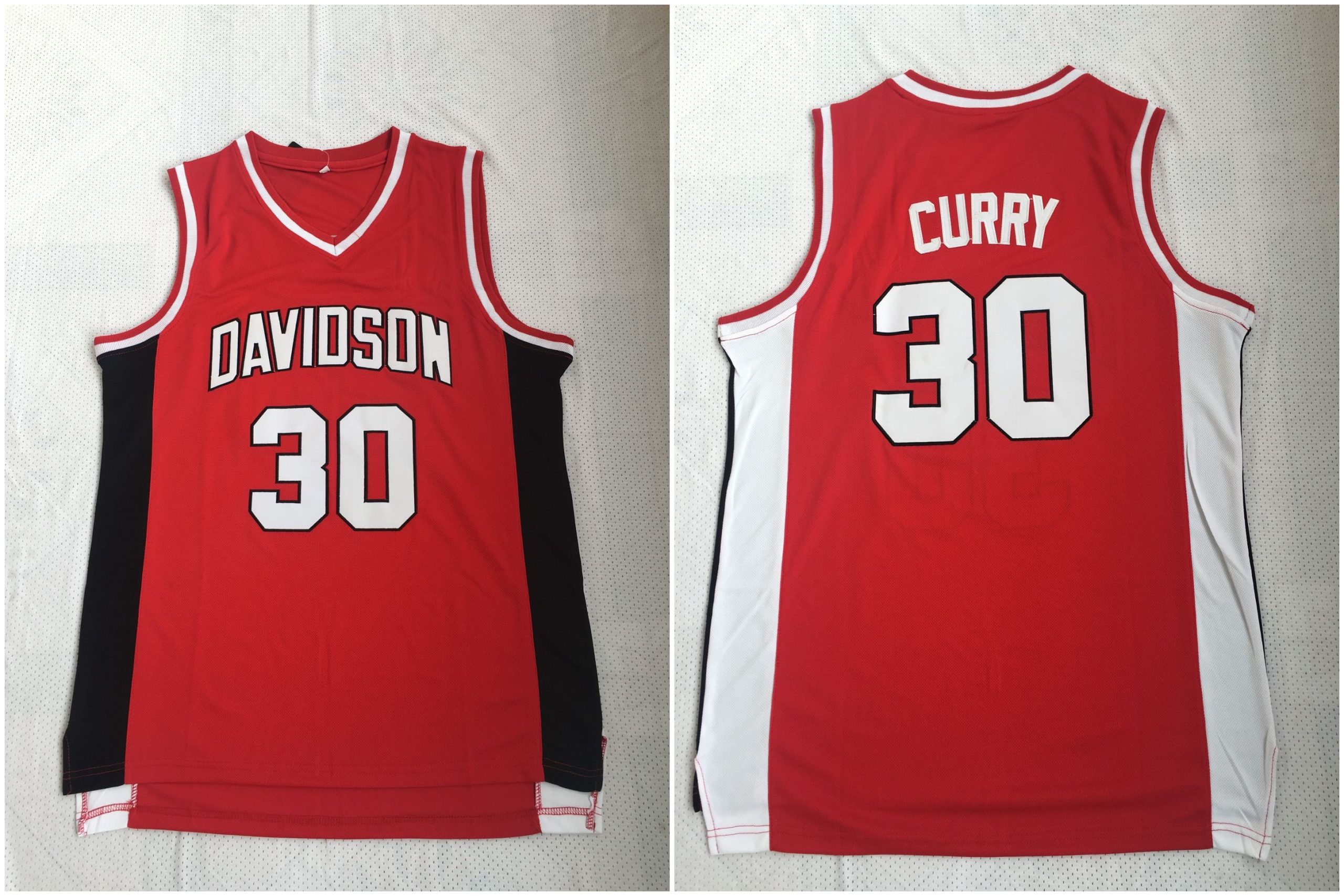 Personalized Davidson Wildcat 30 Stephen Curry Red Stitched College Basketball Jersey