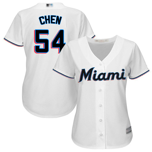 Personalized Marlins #54 Wei-Yin Chen White Home Women’s Stitched Baseball Jersey