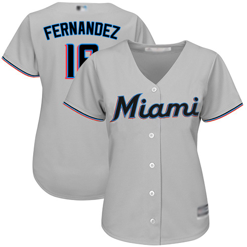 Personalized Marlins #16 Jose Fernandez Grey Road Women’s Stitched Baseball Jersey