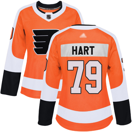 Personalized Flyers #79 Carter Hart Orange Home Authentic Women’s Stitched Hockey Jersey