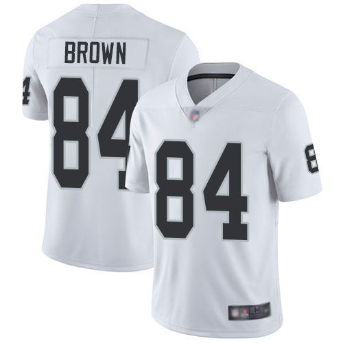 Personalized Raiders #84 Antonio Brown White Youth Stitched Football Untouchable Limited Jersey