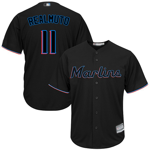 Personalized Marlins #11 JT Realmuto Black Cool Base Stitched Youth Baseball Jersey