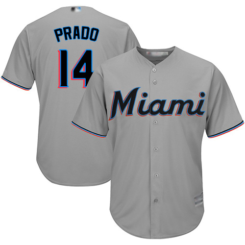 Personalized Marlins #14 Martin Prado Grey Cool Base Stitched Youth Baseball Jersey