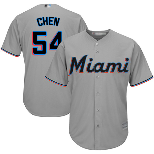 Personalized Marlins #54 Wei-Yin Chen Grey Cool Base Stitched Youth Baseball Jersey