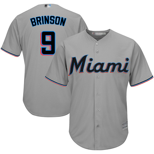 Personalized Marlins #9 Lewis Brinson Grey Cool Base Stitched Youth Baseball Jersey