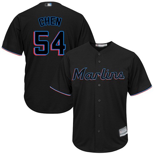 Personalized Marlins #54 Wei-Yin Chen Black Cool Base Stitched Youth Baseball Jersey