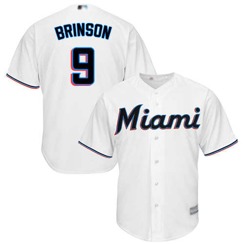 Personalized Marlins #9 Lewis Brinson White Cool Base Stitched Youth Baseball Jersey