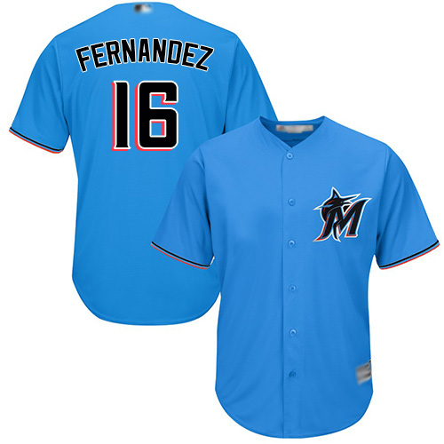 Personalized Marlins #16 Jose Fernandez Blue Cool Base Stitched Youth Baseball Jersey