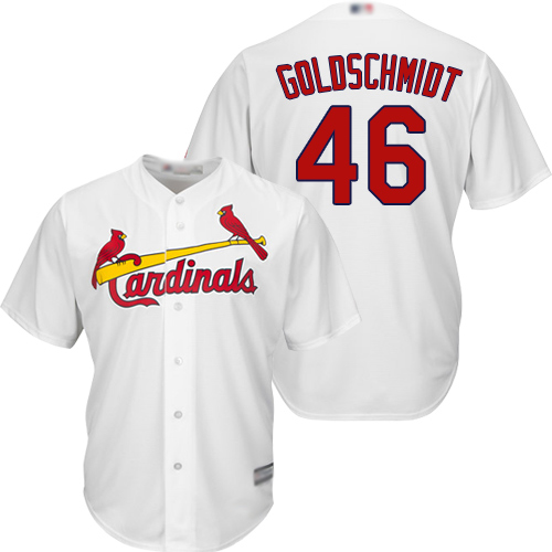 Personalized Cardinals #46 Paul Goldschmidt White Cool Base Stitched Youth Baseball Jersey
