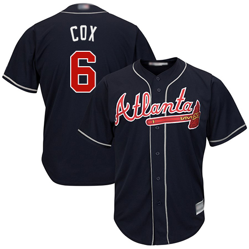 Personalized Braves #6 Bobby Cox Navy Blue Cool Base Stitched Youth Baseball Jersey