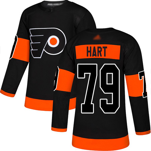 Personalized Flyers #79 Carter Hart Black Alternate Authentic Stitched Youth Hockey Jersey