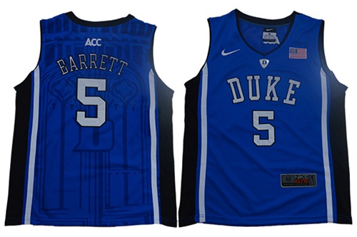 Personalized Blue Devils #5 R.J. Barrett Blue Black Basketball Elite Stitched Youth College Jersey