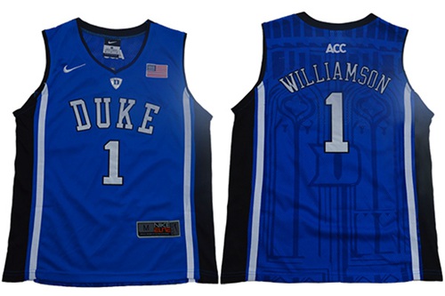 Personalized Blue Devils #1 Zion Williamson Blue Black Basketball Elite Stitched Youth College Jersey