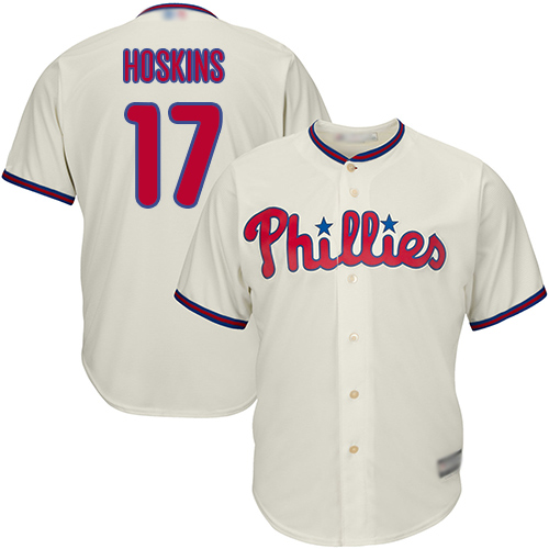 Personalized Phillies #17 Rhys Hoskins Cream New Cool Base Stitched Baseball Jersey