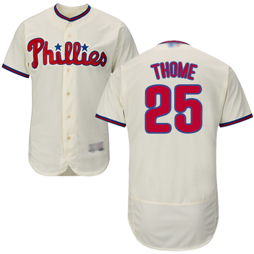 Personalized Phillies #25 Jim Thome Cream Flexbase Authentic Collection Stitched Baseball Jersey