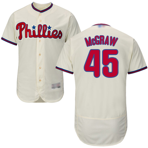 Personalized Phillies #45 Tug McGraw Cream Flexbase Authentic Collection Stitched Baseball Jersey
