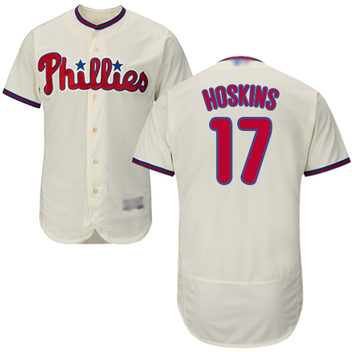 Personalized Phillies #17 Rhys Hoskins Cream Flexbase Authentic Collection Stitched Baseball Jersey