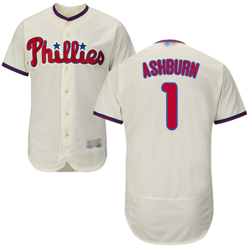 Personalized Phillies #1 Richie Ashburn Cream Flexbase Authentic Collection Stitched Baseball Jersey