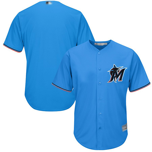 Personalized marlins Blank Blue New Cool Base Stitched Baseball Jersey
