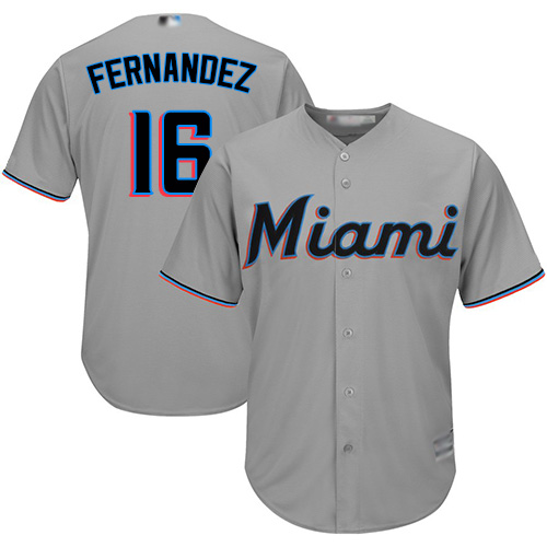 Personalized marlins #16 Jose Fernandez Grey New Cool Base Stitched Baseball Jersey