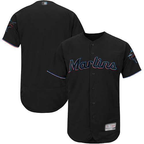 Personalized marlins Blank Black Flexbase Authentic Collection Stitched Baseball Jersey