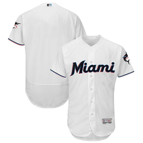 Personalized marlins Blank White Flexbase Authentic Collection Stitched Baseball Jersey