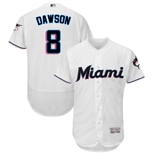 Personalized marlins #8 Andre Dawson White Flexbase Authentic Collection Stitched Baseball Jersey