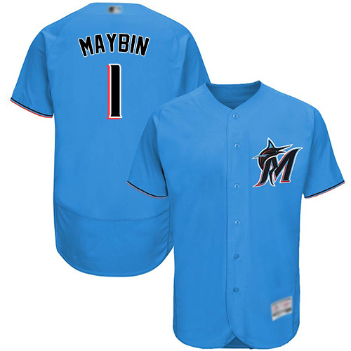 Personalized marlins #1 Cameron Maybin Blue Flexbase Authentic Collection Stitched Baseball Jersey