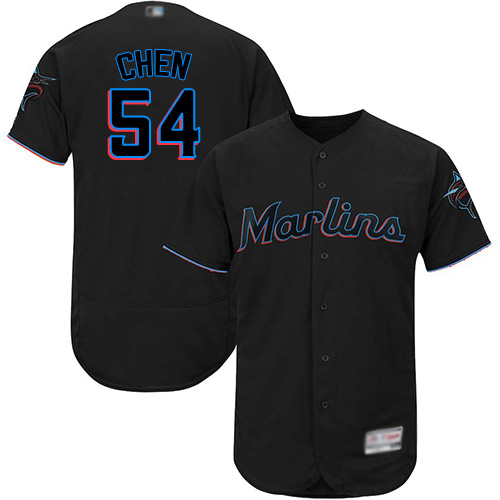 Personalized marlins #54 Wei-Yin Chen Black Flexbase Authentic Collection Stitched Baseball Jersey