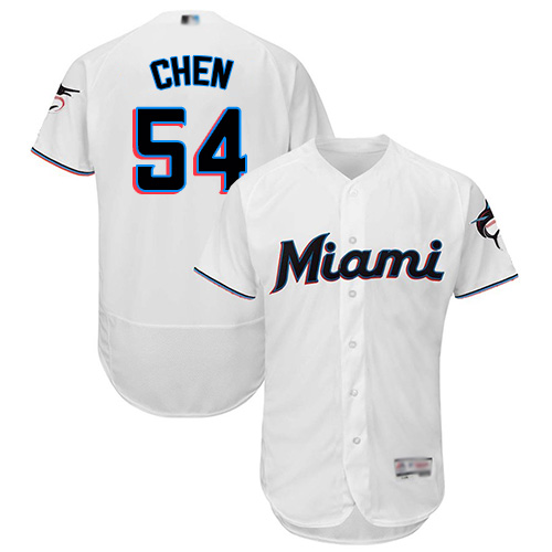 Personalized marlins #54 Wei-Yin Chen White Flexbase Authentic Collection Stitched Baseball Jersey