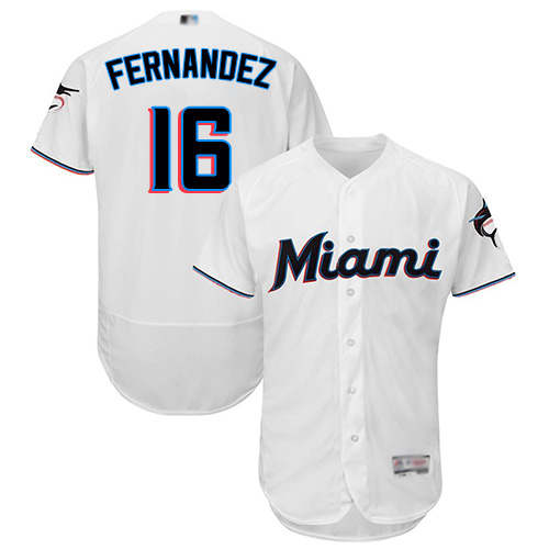 Personalized marlins #16 Jose Fernandez White Flexbase Authentic Collection Stitched Baseball Jersey