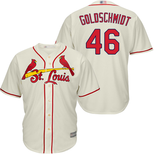 Personalized Cardinals #46 Paul Goldschmidt Cream New Cool Base Stitched Baseball Jersey