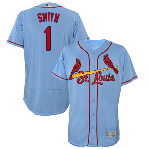 Personalized Cardinals #1 Ozzie Smith Light Blue Flexbase Authentic Collection Stitched Baseball Jersey