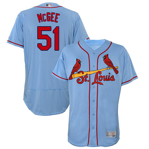 Personalized Cardinals #51 Willie McGee Light Blue Flexbase Authentic Collection Stitched Baseball Jersey