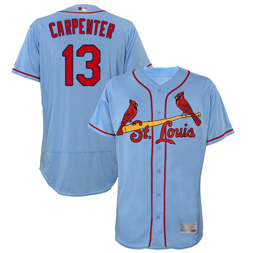 Personalized Cardinals #13 Matt Carpenter Light Blue Flexbase Authentic Collection Stitched Baseball Jersey