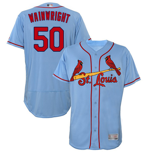 Personalized Cardinals #50 Adam Wainwright Light Blue Flexbase Authentic Collection Stitched Baseball Jersey