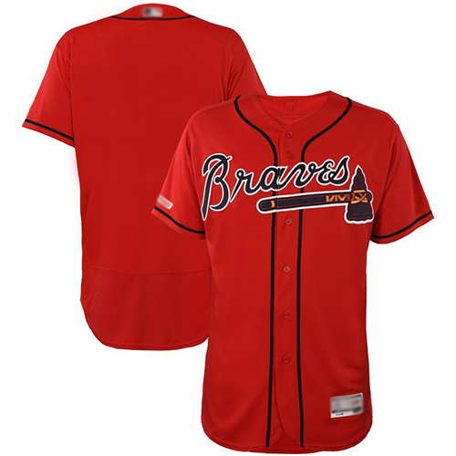 Personalized Braves Blank Red Flexbase Authentic Collection Stitched Baseball Jersey