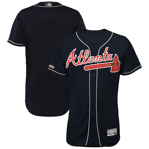 Personalized Braves Blank Navy Blue Flexbase Authentic Collection Stitched Baseball Jersey