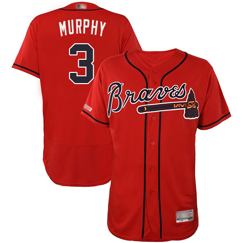 Personalized Braves #3 Dale Murphy Red Flexbase Authentic Collection Stitched Baseball Jersey
