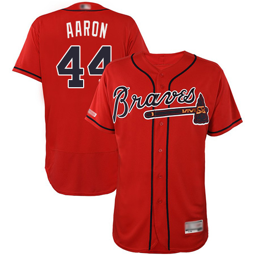 Personalized Braves #44 Hank Aaron Red Flexbase Authentic Collection Stitched Baseball Jersey