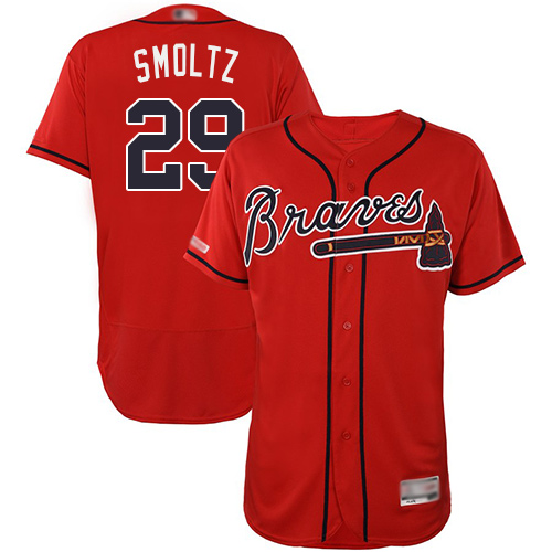 Personalized Braves #29 John Smoltz Red Flexbase Authentic Collection Stitched Baseball Jersey