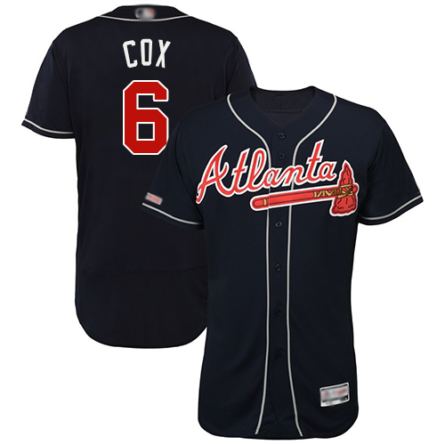 Personalized Braves #6 Bobby Cox Navy Blue Flexbase Authentic Collection Stitched Baseball Jersey
