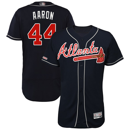 Personalized Braves #44 Hank Aaron Navy Blue Flexbase Authentic Collection Stitched Baseball Jersey