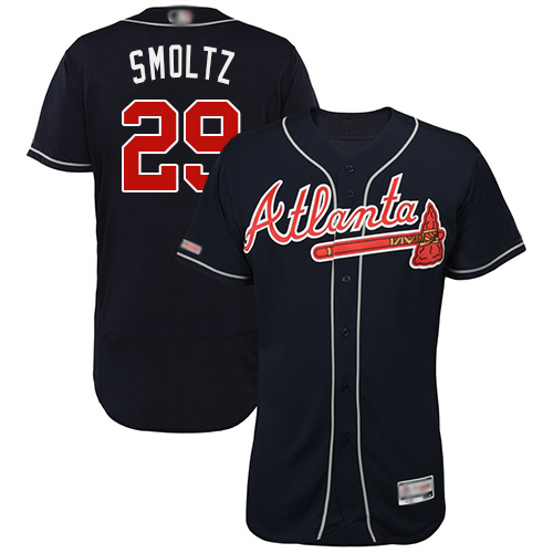 Personalized Braves #29 John Smoltz Navy Blue Flexbase Authentic Collection Stitched Baseball Jersey