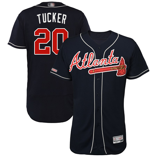 Personalized Braves #20 Preston Tucker Navy Blue Flexbase Authentic Collection Stitched Baseball Jersey
