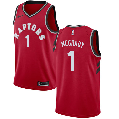 Personalized Raptors #1 Tracy Mcgrady Red Basketball Swingman Icon Edition Jersey