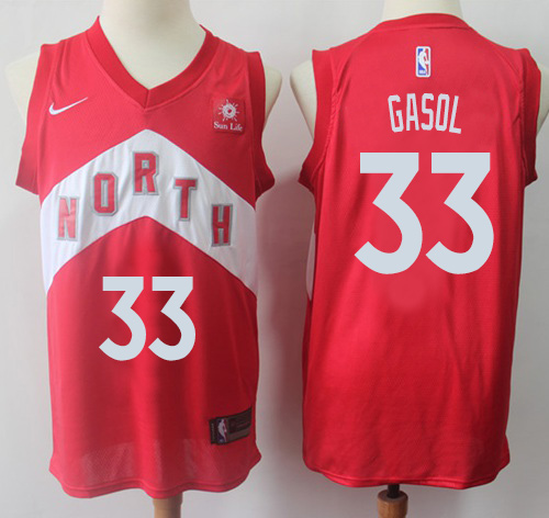 Personalized Raptors #33 Marc Gasol Red Basketball Swingman Earned Edition Jersey