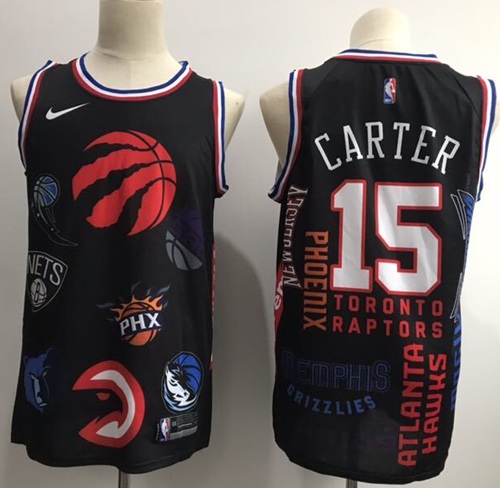 Personalized Raptors #15 Vince Carter Black Basketball Swingman Jointly Team Jersey