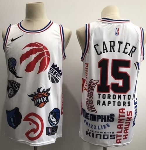 Personalized Raptors #15 Vince Carter White Basketball Swingman Jointly Team Jersey