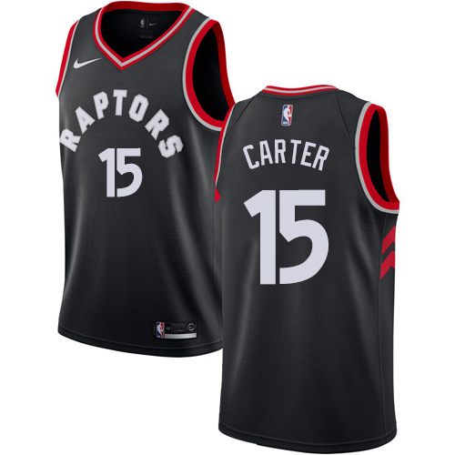 Personalized Raptors #15 Vince Carter Black Basketball Swingman Statement Edition Jersey